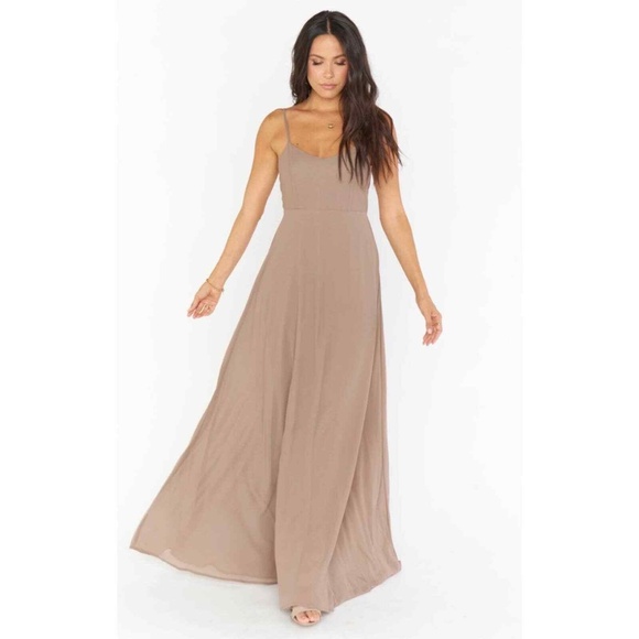 NWT SHOW ME YOUR MUMU Faith Maxi Dress L Dune - Picture 1 of 7